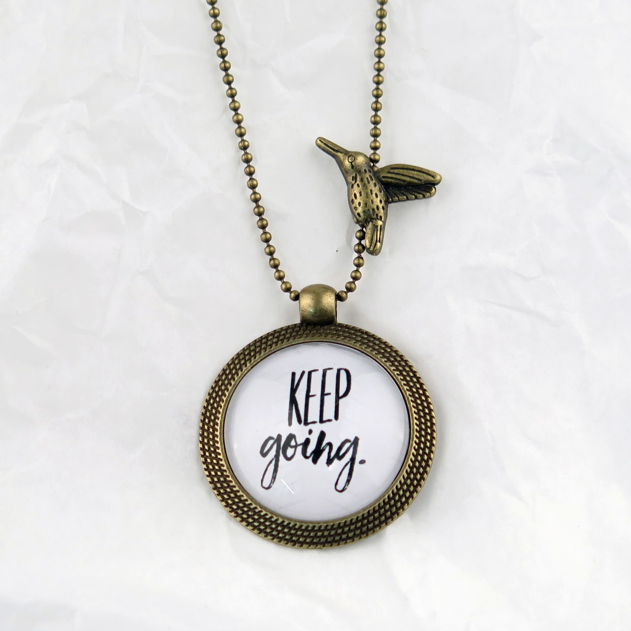 Medaillon-Halskette Keep going