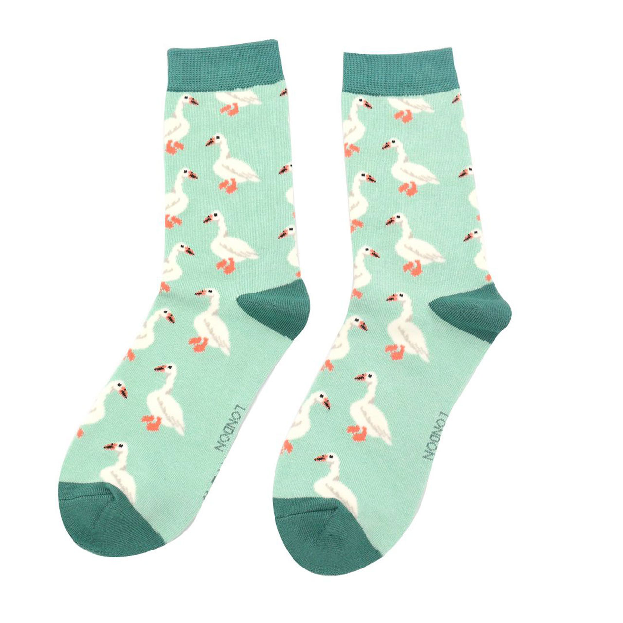 Miss Sparrow Socken weisse Enten