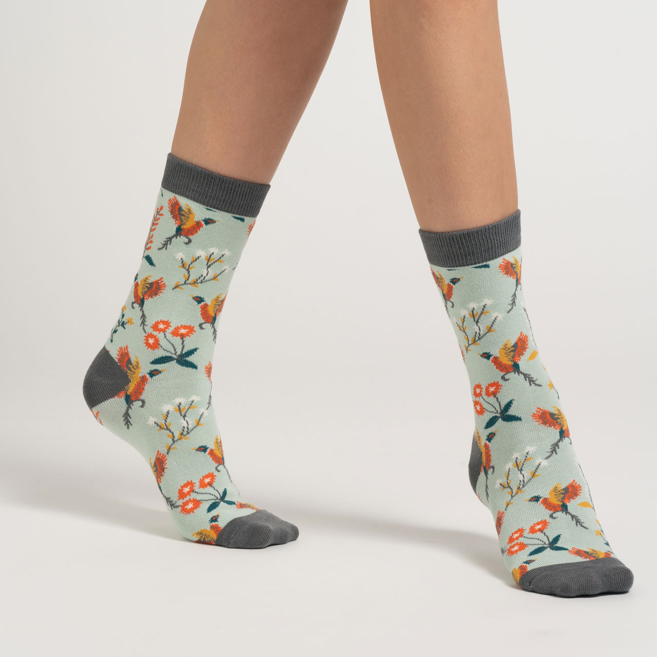 Miss Sparrow Socken Fasane hellblau