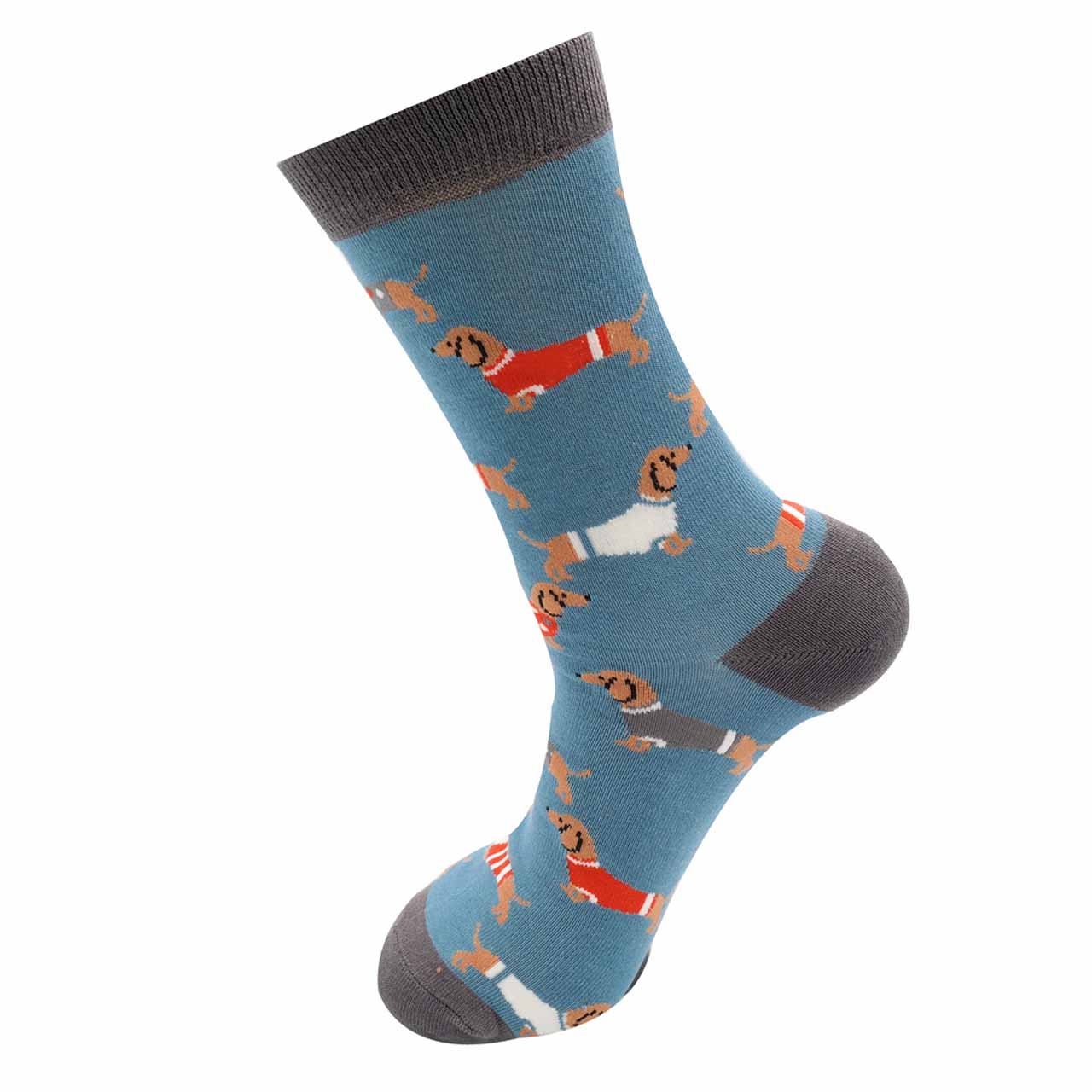Mr. Heron Socken Dackel denim angezogen