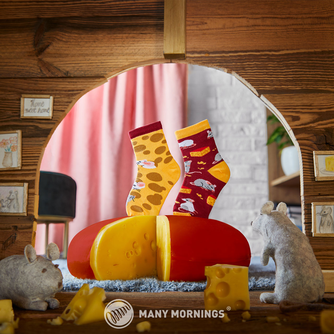 Many Mornings Kids Socken Mouse And Cheese Style
