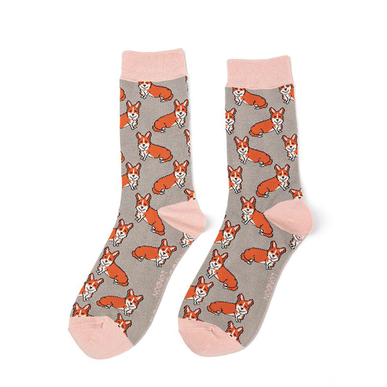 Miss Sparrow Socken Corgies grau front