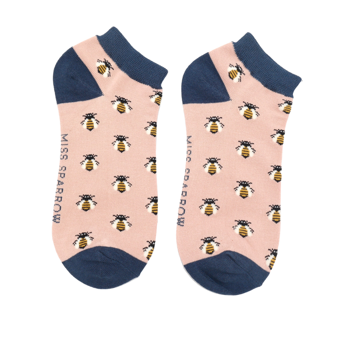 Miss Sparrow Socken low Bienen rosa