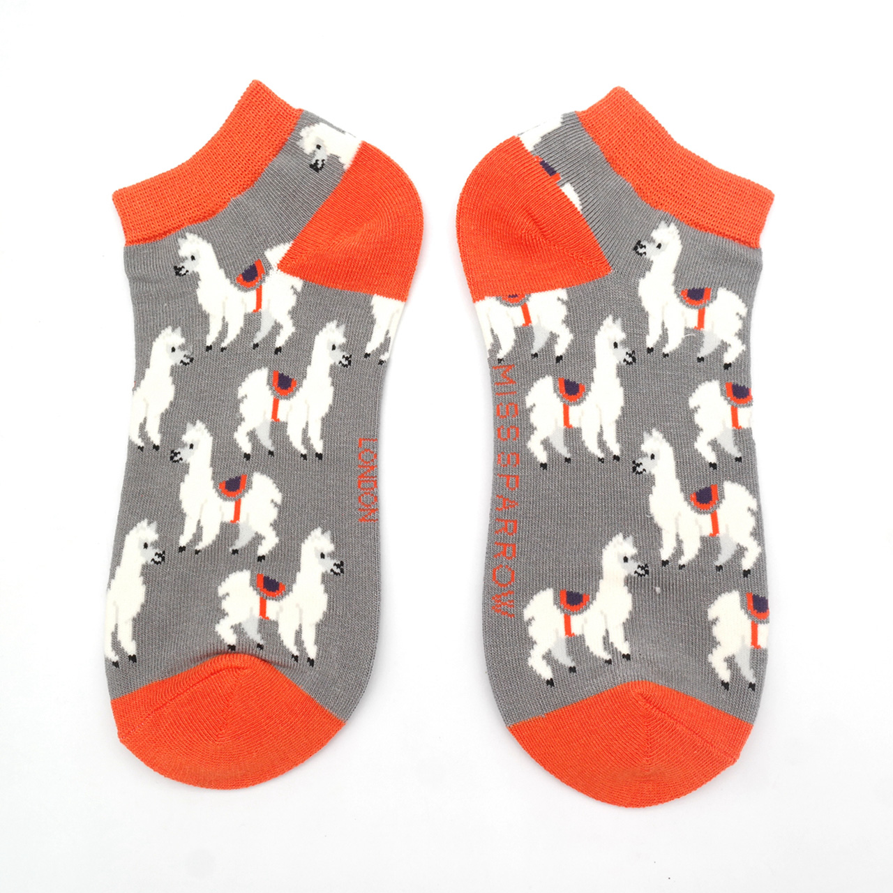 Miss Sparrow Socken low Lamas grau