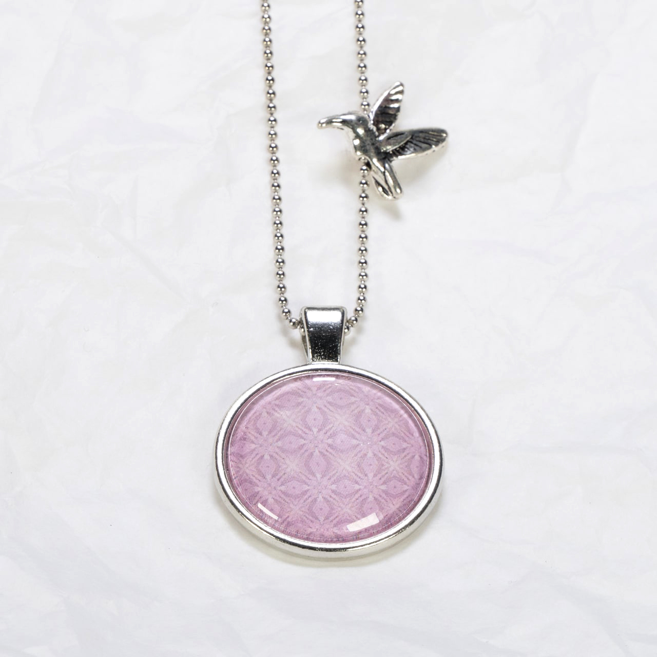 Medaillon-Halskette Muster hellviolett
