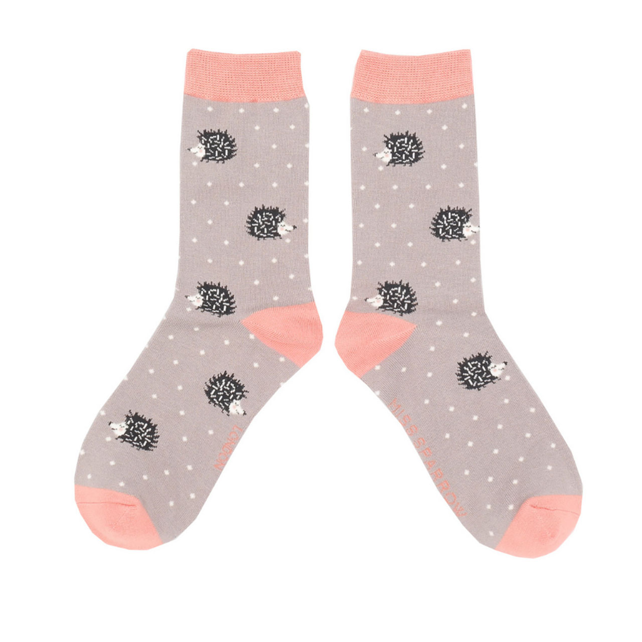 Miss Sparrow Socken Igelchen grau
