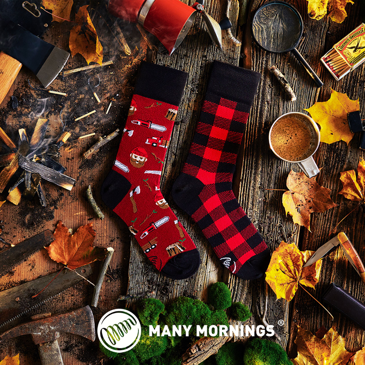 Many Mornings Socken Lumberjack Life Style