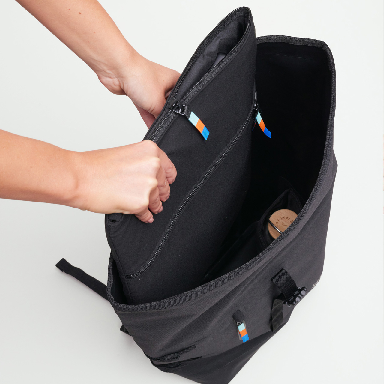 GOT BAG Rolltop 2.0 schwarz Laptopsleeve in Rucksack