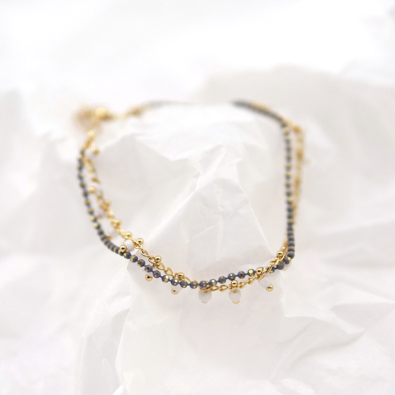 Armkette zweifach grau Style