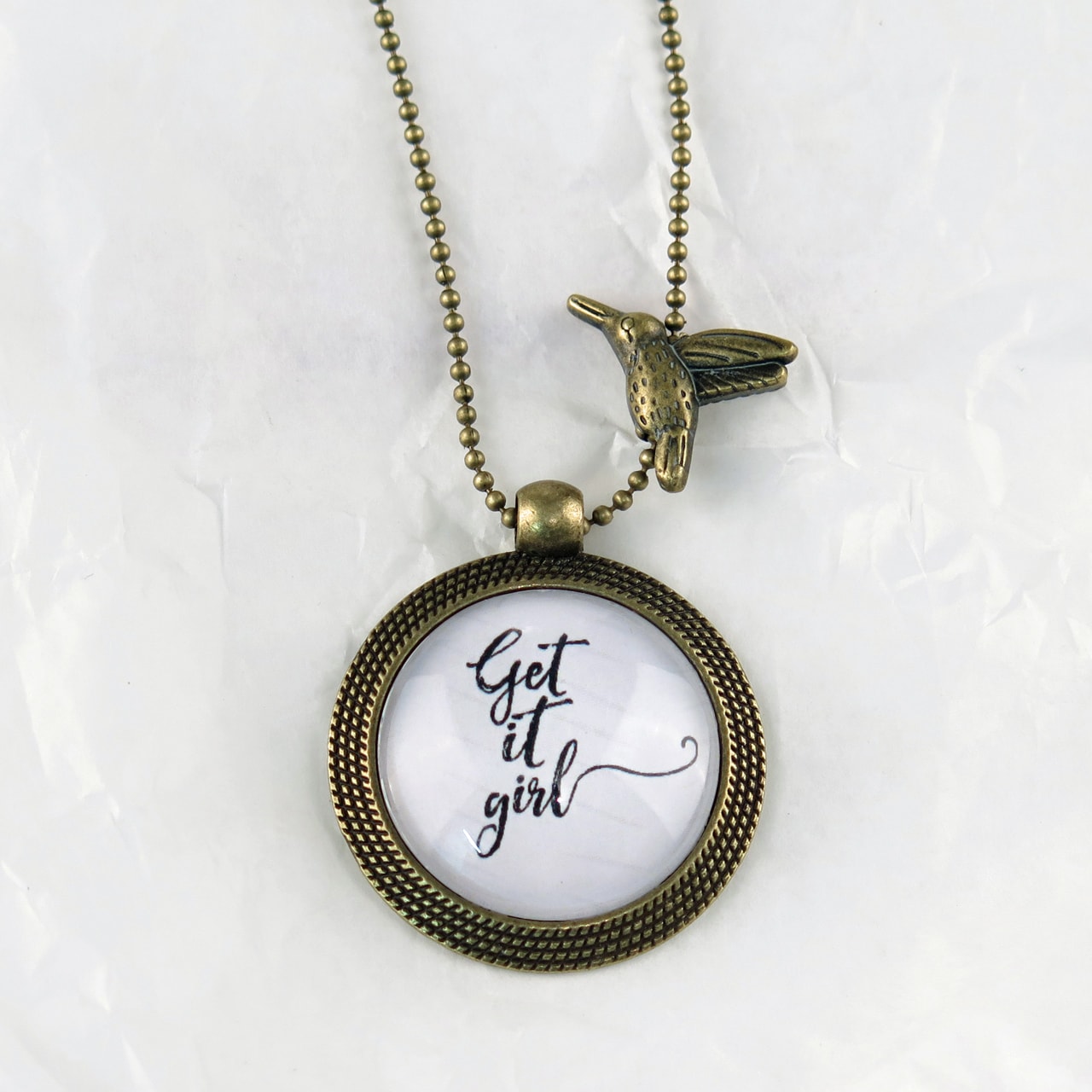 Medaillon-Halskette Get It Girl