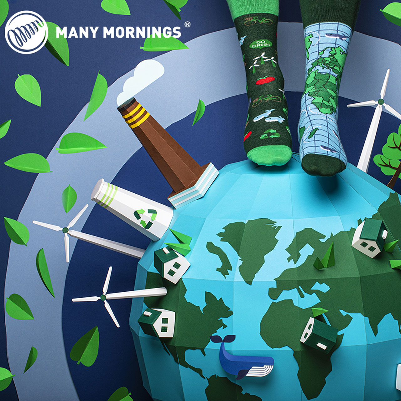 Many Mornings Socken Save The Planet Style
