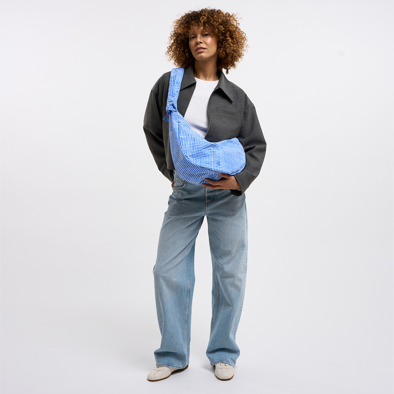 GOT BAG Moon Bag ruffle vichy cobalt Model 1