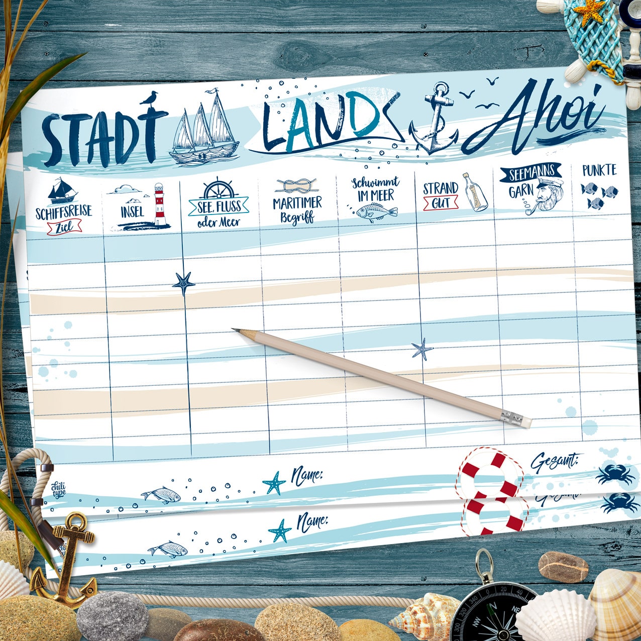 Spielblock Stadt-Land-Ahoi Szene