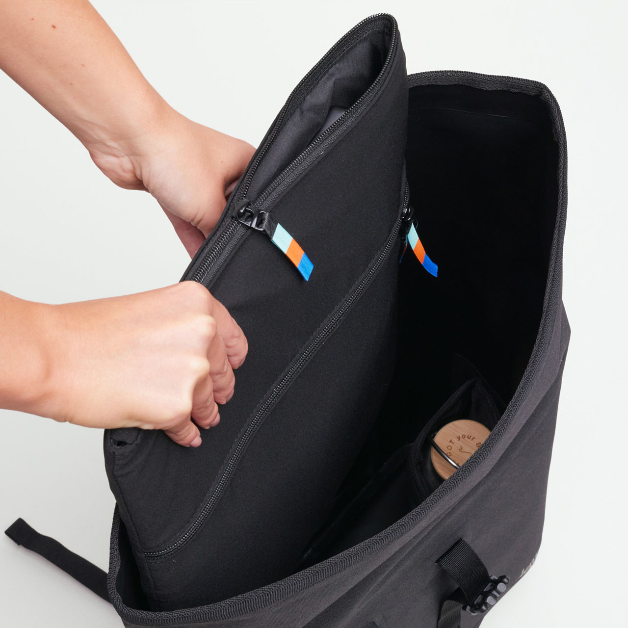 GOT BAG Rolltop lite 2.0 schwarz Notebooksleeve herausnehmbar
