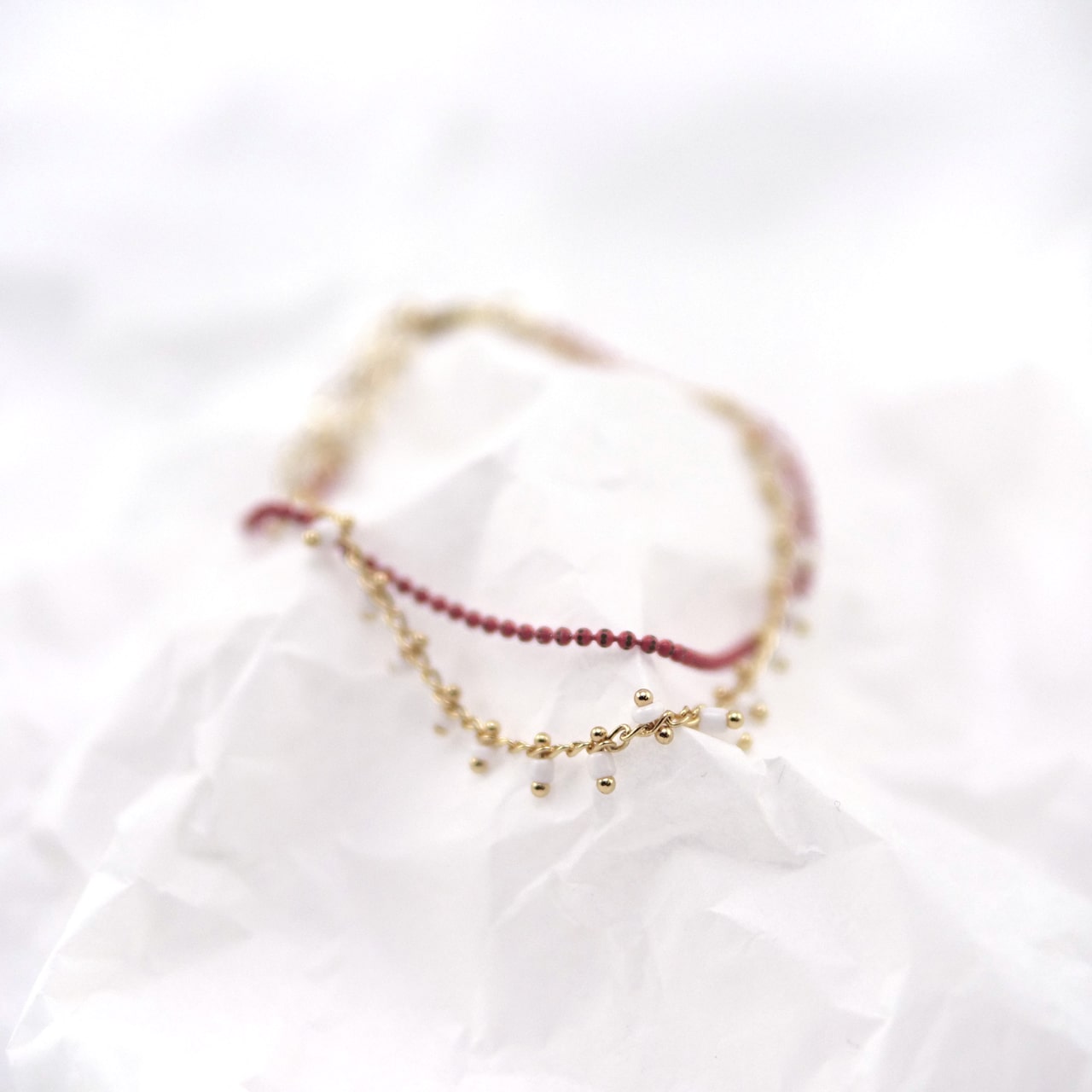 Armkette zweifach rot Style