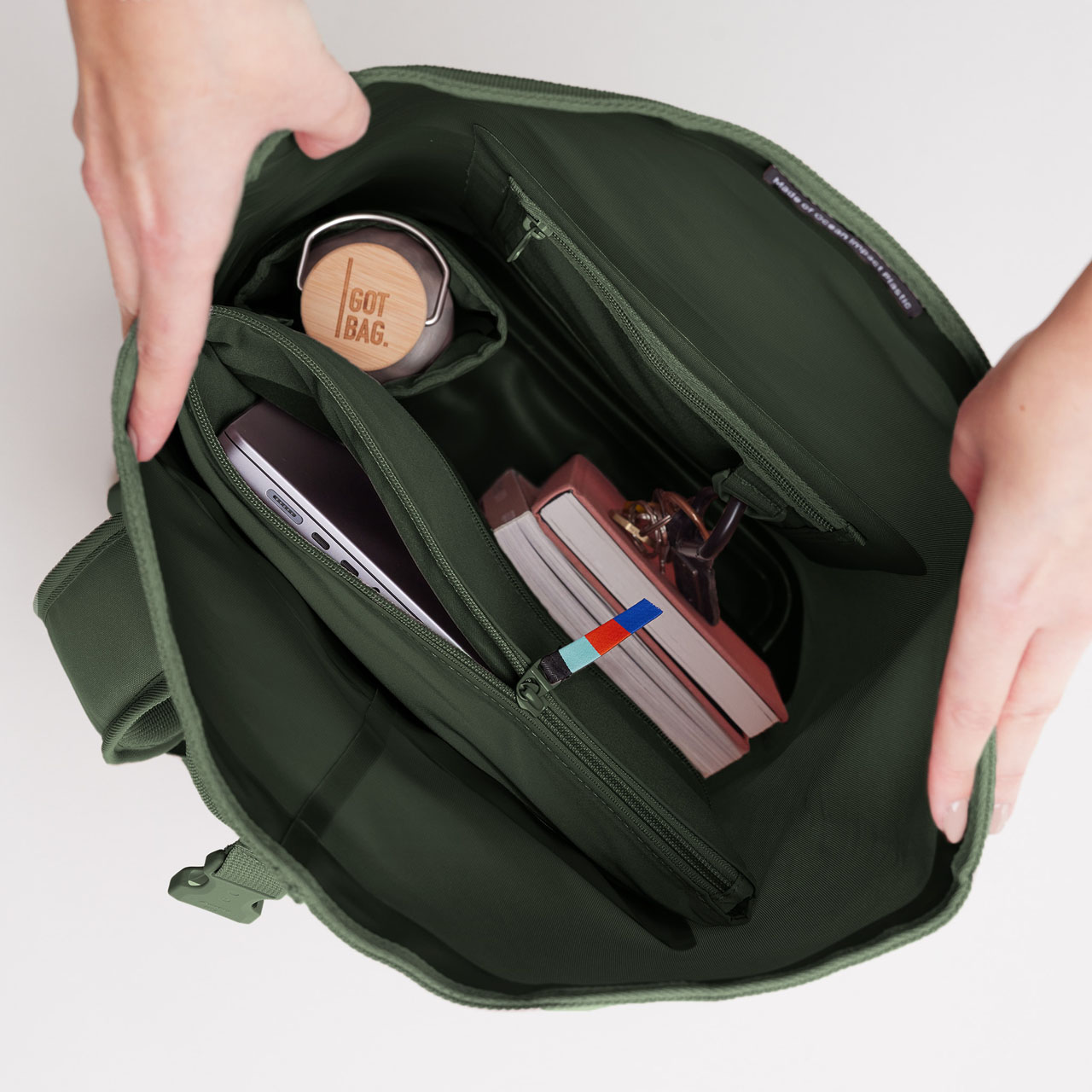 GOT BAG Rolltop 2.0 algae oben offen