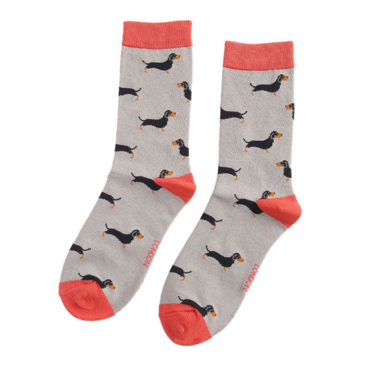 Miss Sparrow Socken Dackel grau