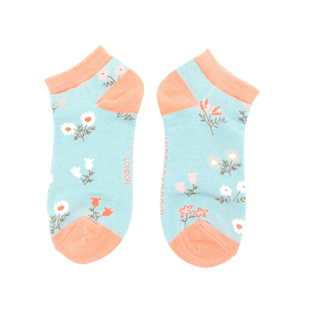 Miss Sparrow Socken low Blümchen hellblau