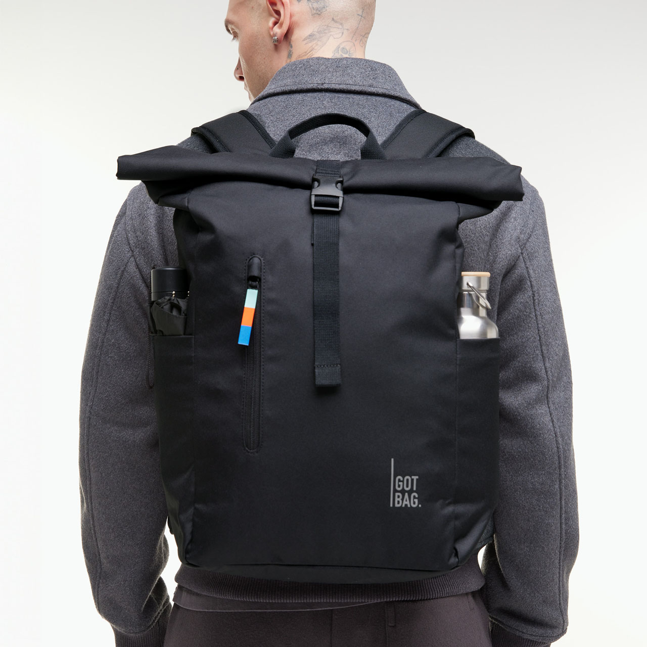 GOT BAG Rolltop easy black Seitenfach