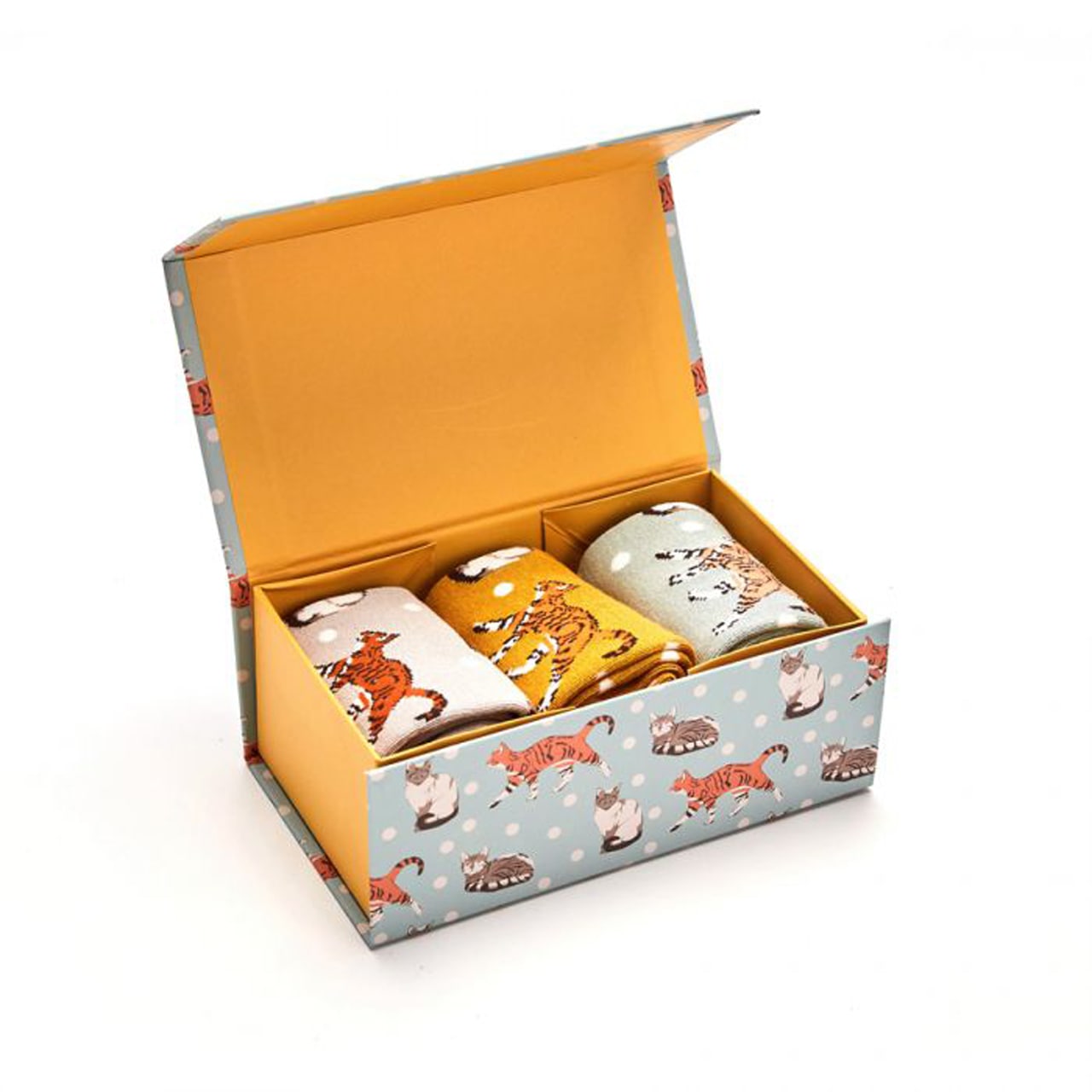 Miss Sparrow Socken Katzen 3er Set Box offen