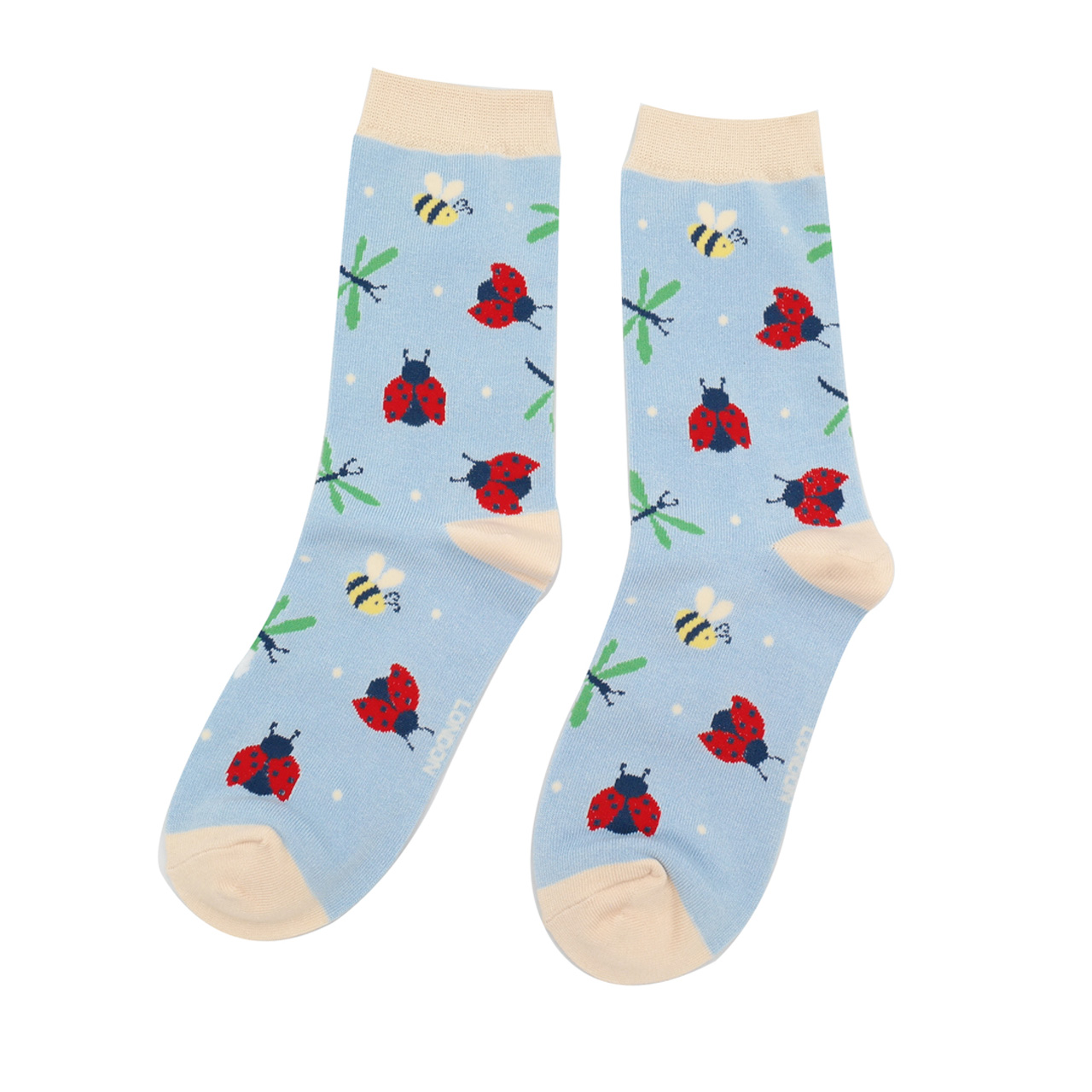 Miss Sparrow Socken Love Bugs blau