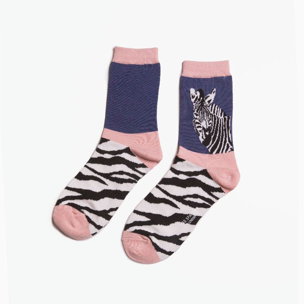Miss Sparrow Socken Zebra violett front