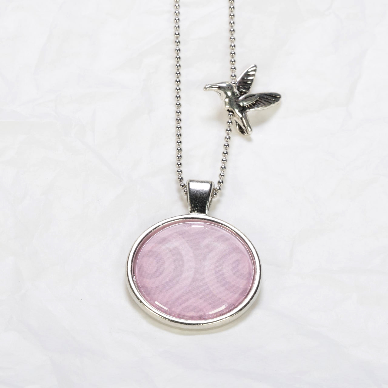 Medaillon-Halskette Muster Violett