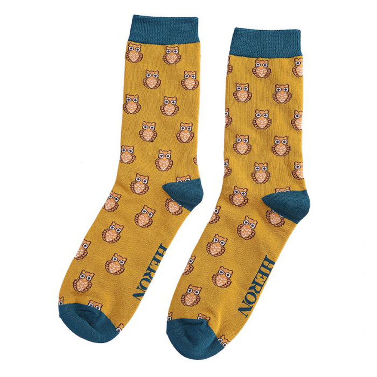 Mr. Heron Socken Eulen gelb