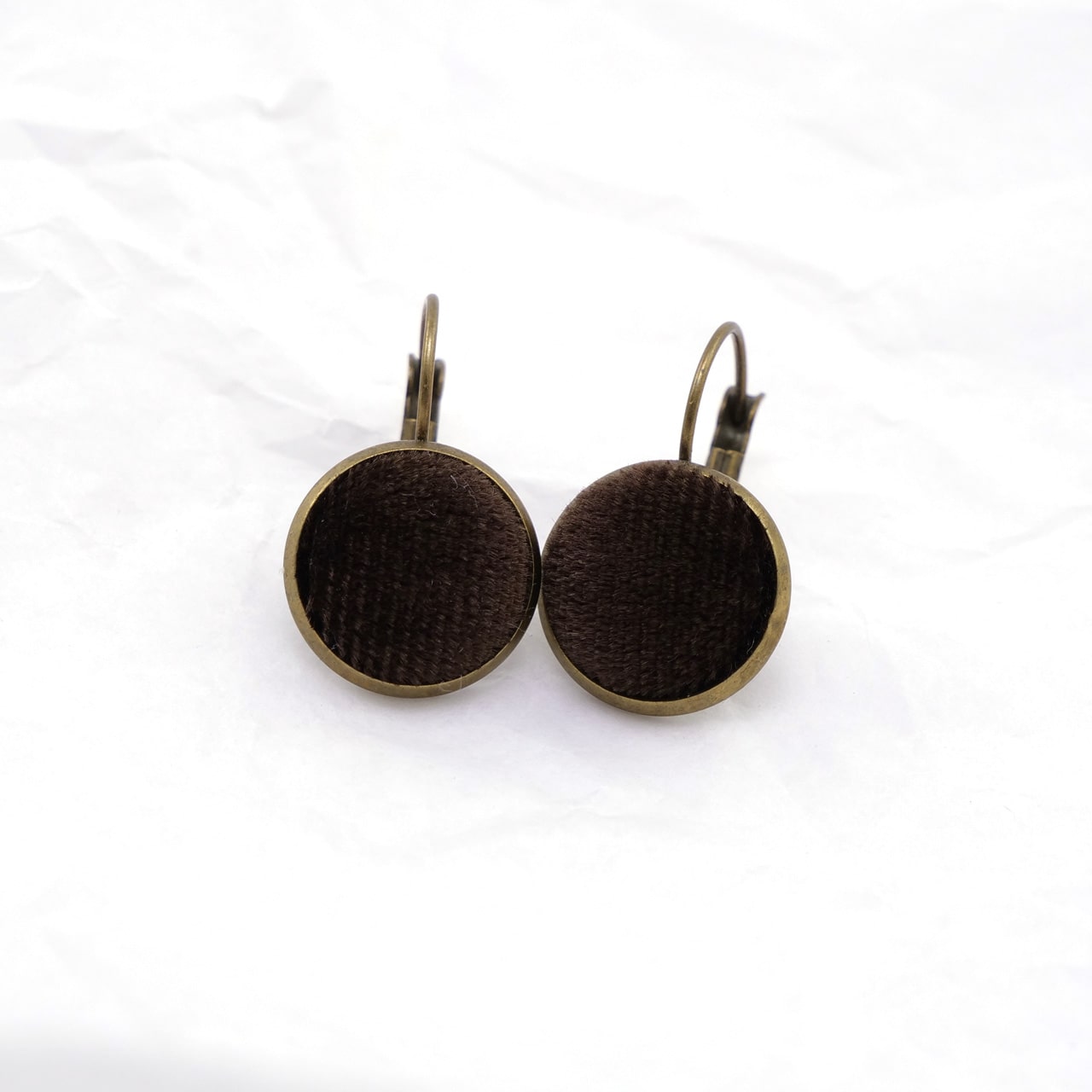 Ohrring Samt braun front