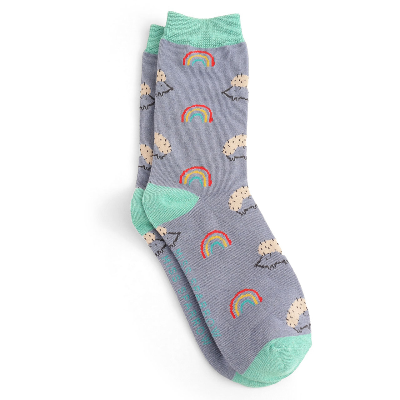 Miss Sparrow Socken Regenbogen-Igel