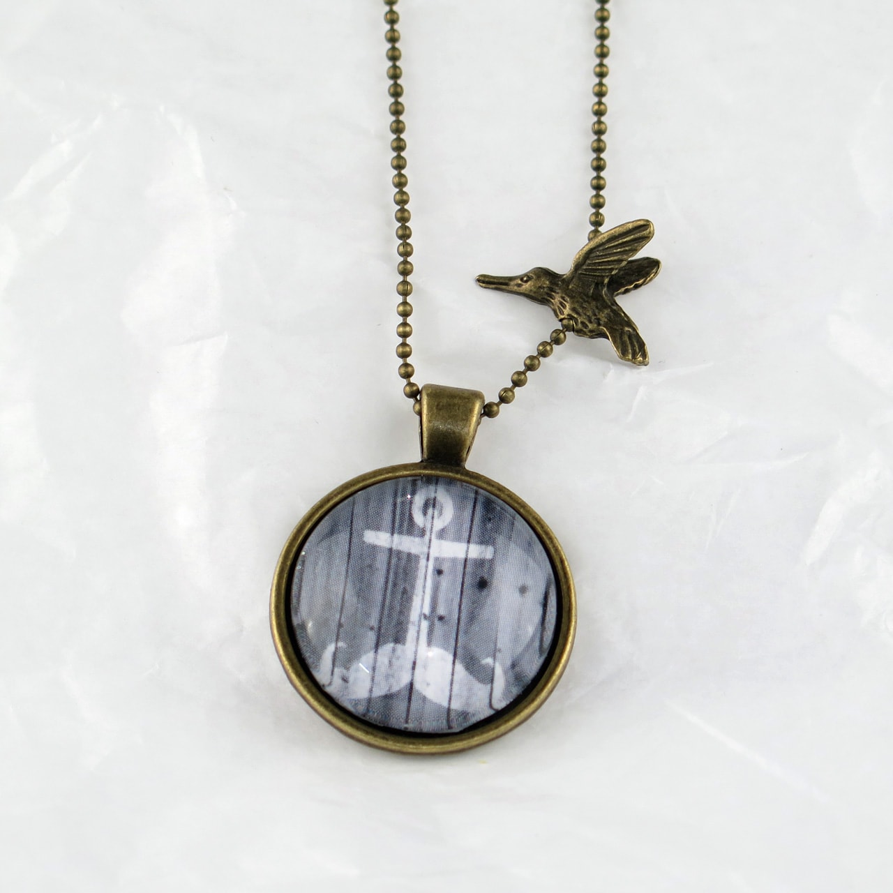 Medaillon-Halskette Schnauz-Anker