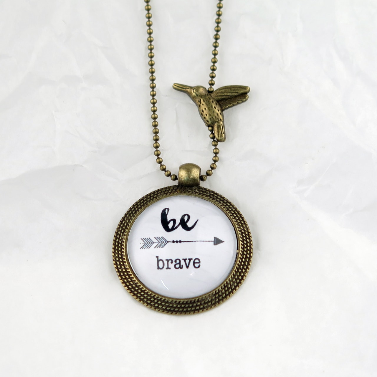 Medaillon-Halskette Be Brave