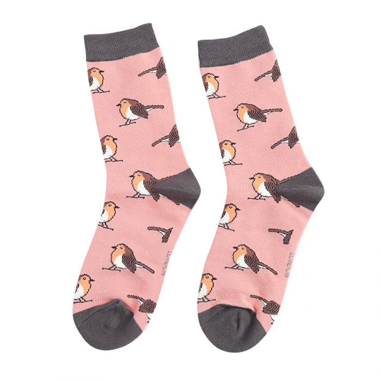 Miss Sparrow Socken Rotkehlchen rosa