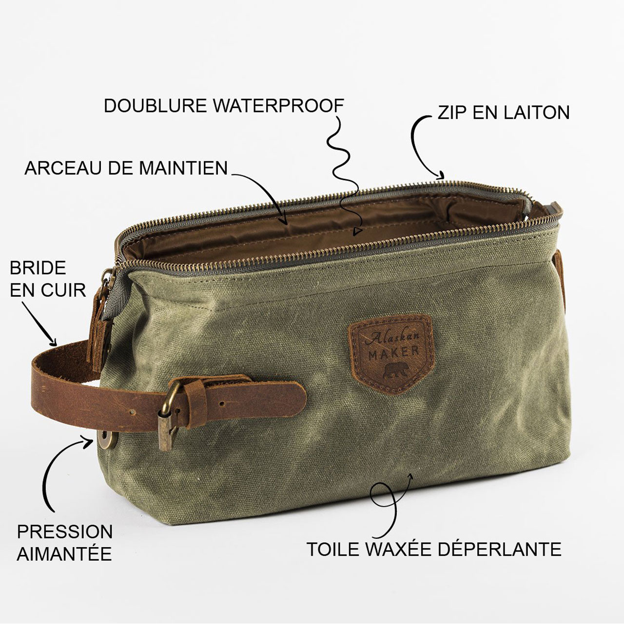 Alaskan Maker Necessaire K2 grün Details