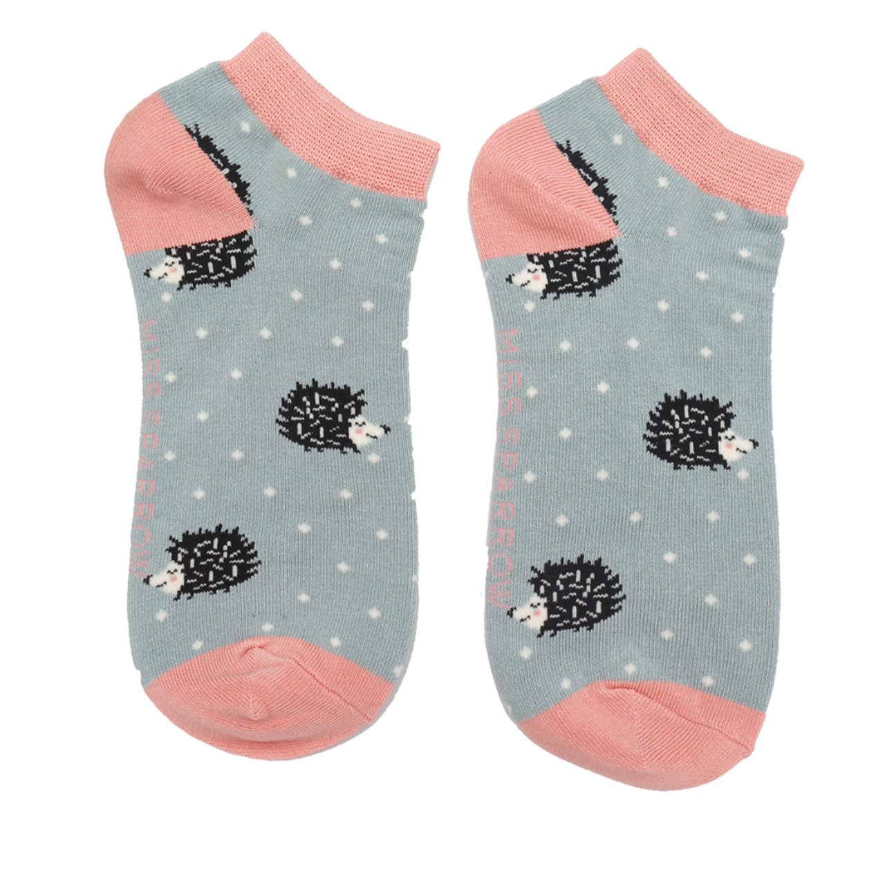 Miss Sparrow Socken low Igel blau