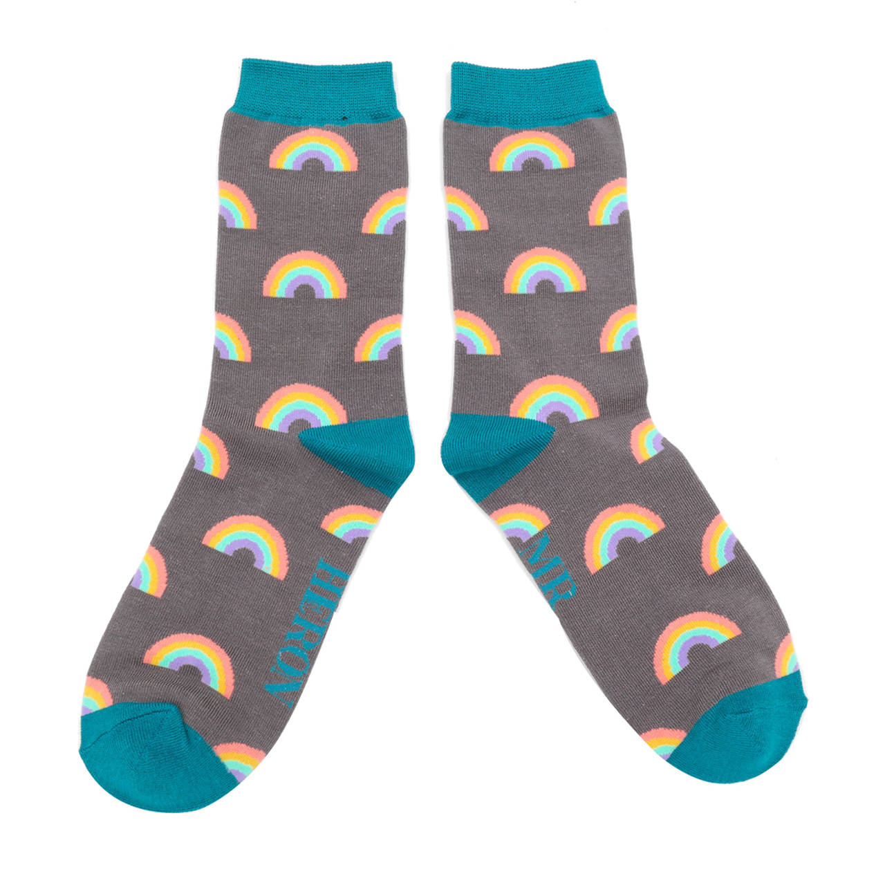 Mr. Heron Socken Regenbogen grau