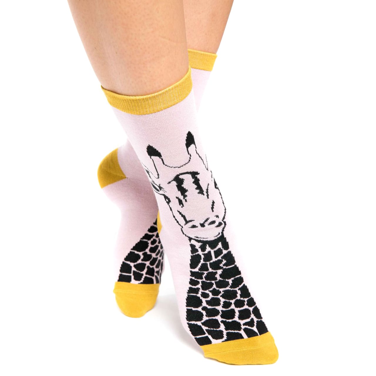 Miss Sparrow Socken Giraffe rosa