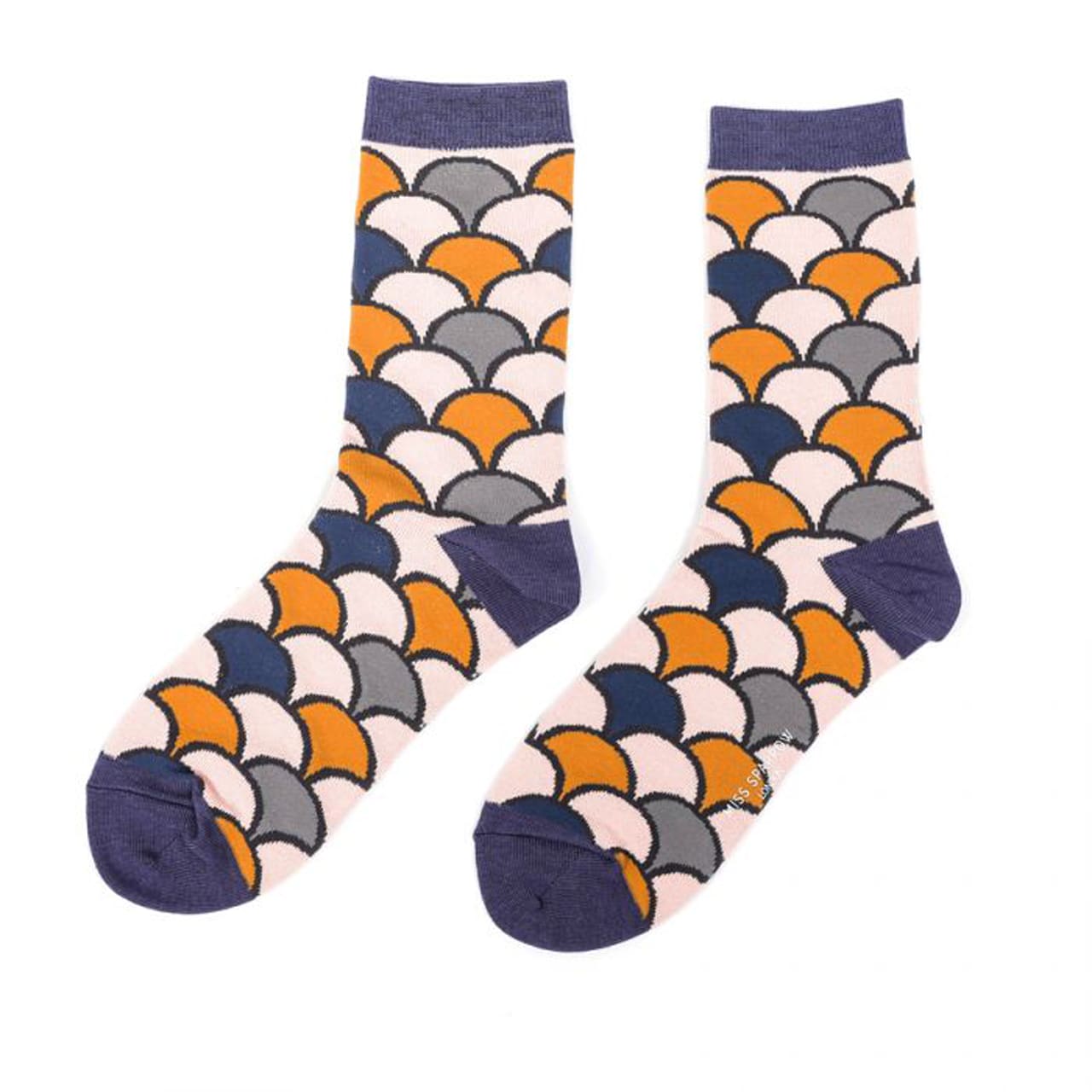 Miss Sparrow Socken Muschelmuster rosa