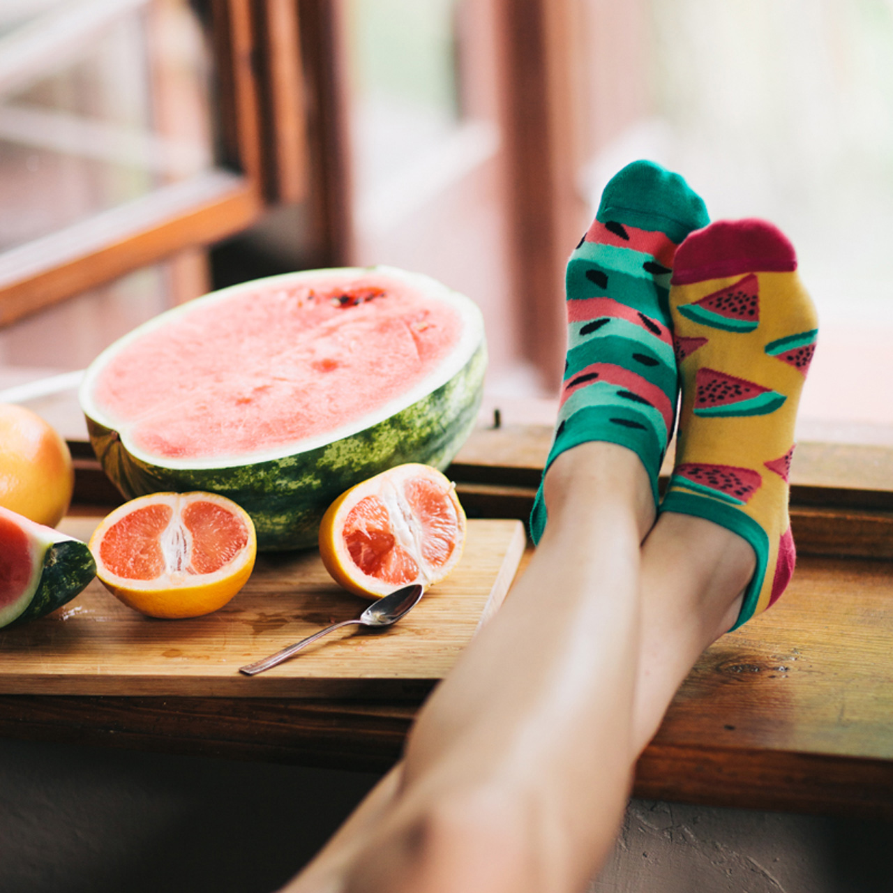 Many Mornings Socken Watermelon Splash low Model