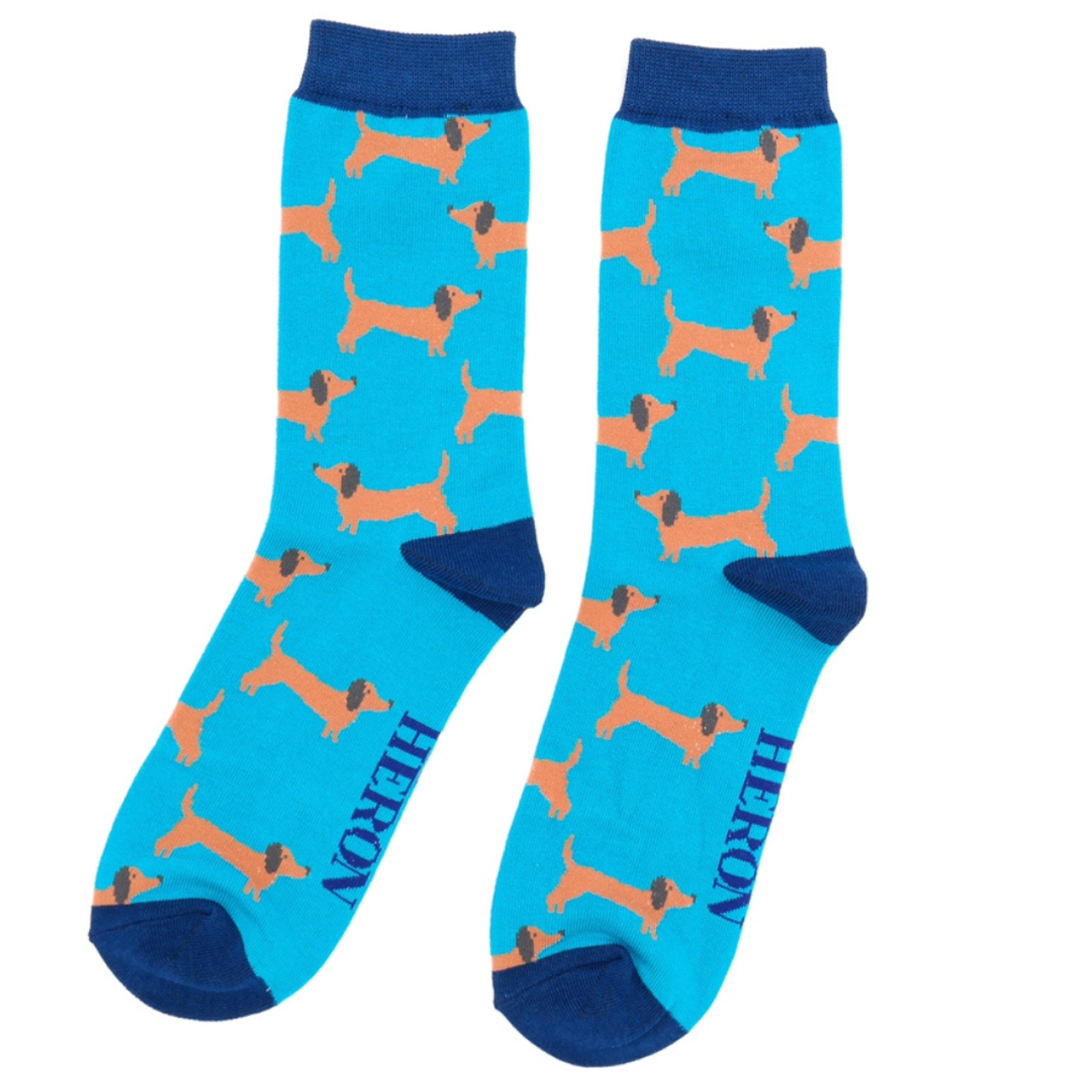 Mr. Heron Socken Dackel blau