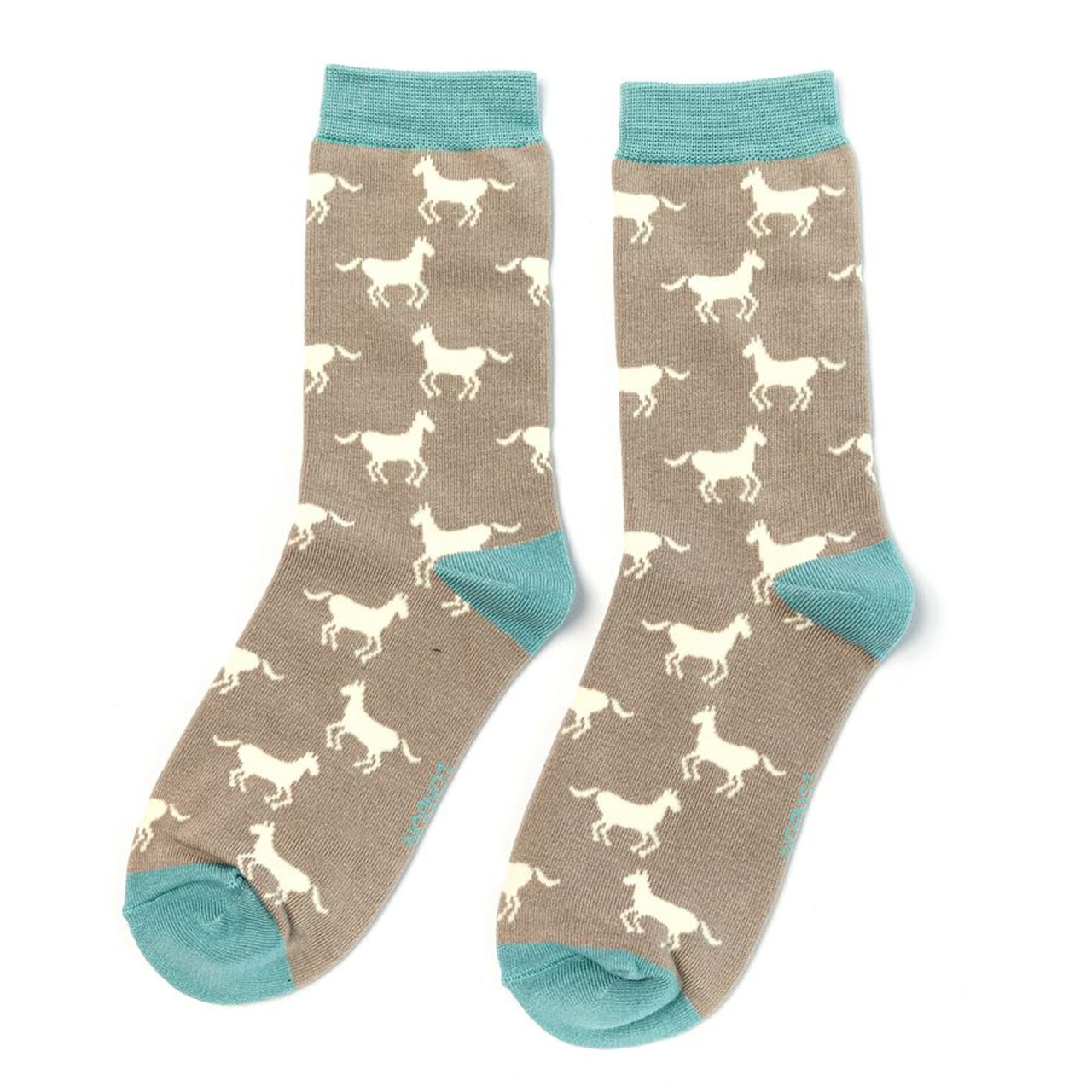 Miss Sparrow Socken Pferde grau