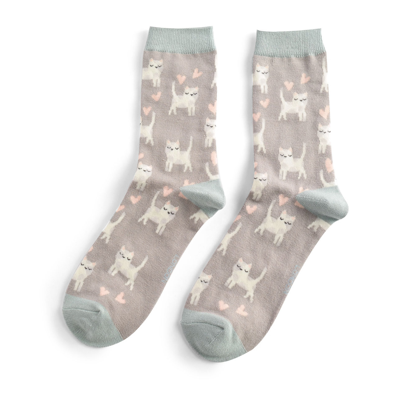 Miss Sparrow Socken Katzen grau