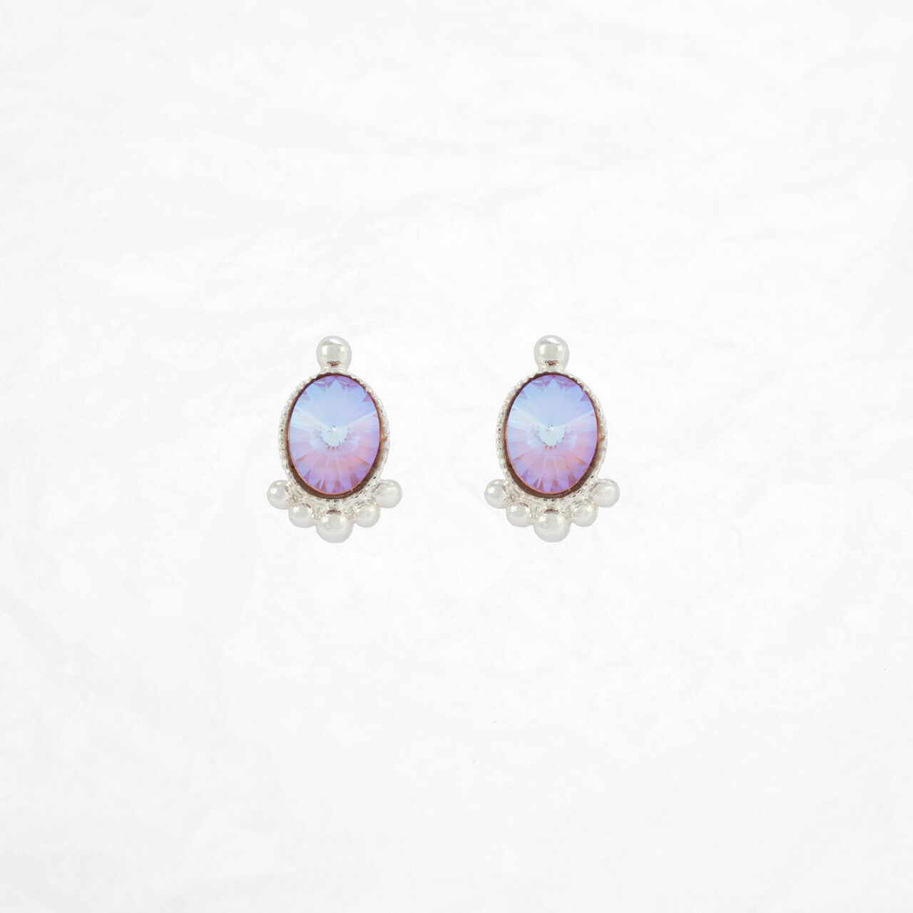 Une Ligne Ohrstecker oval versilbert cappucino delight front