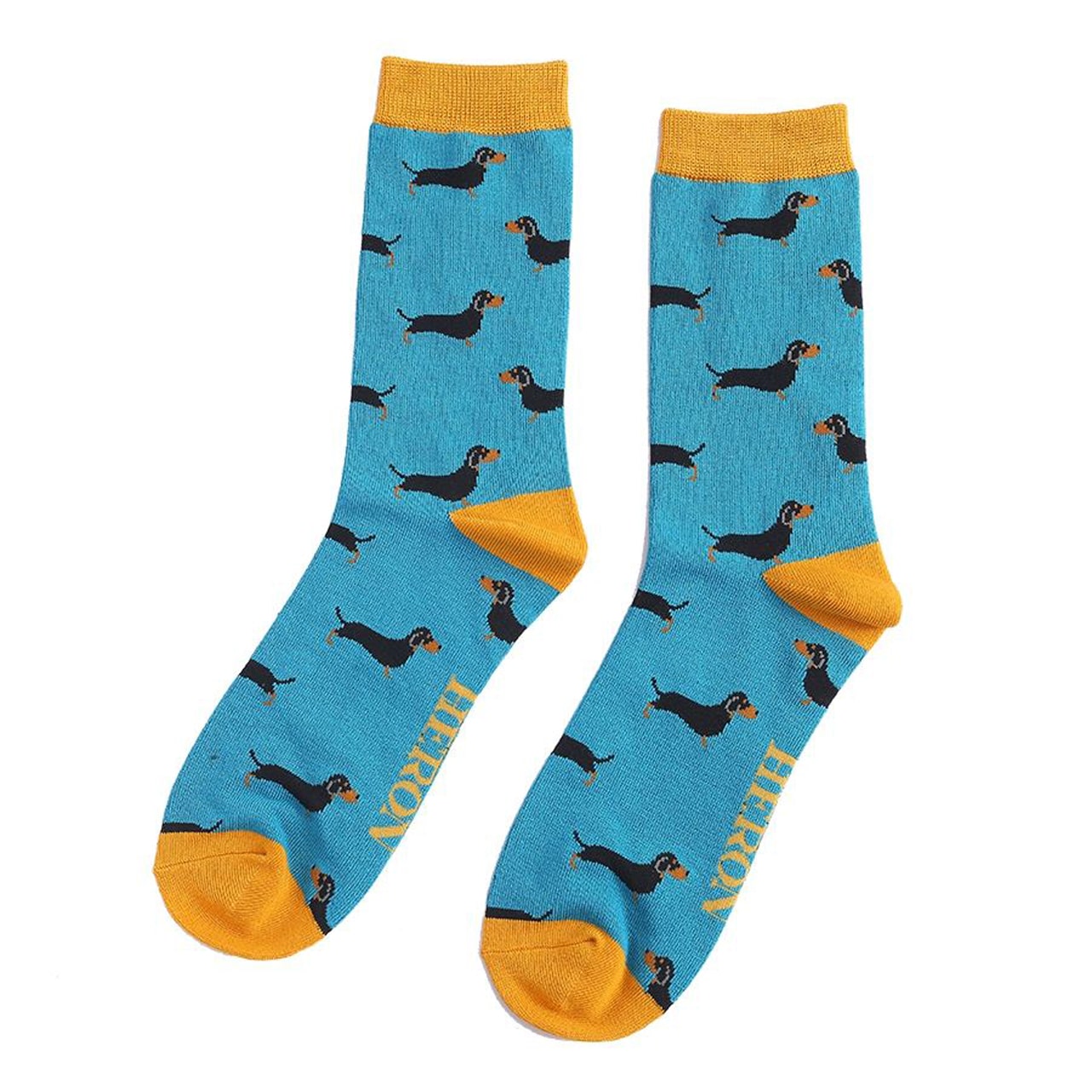 Mr. Heron Socken Dackel petrol
