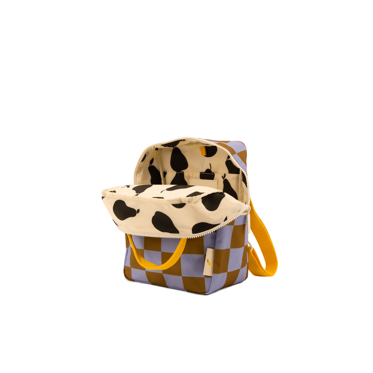 Sticky Lemon Kinder-Rucksack karo lila offen