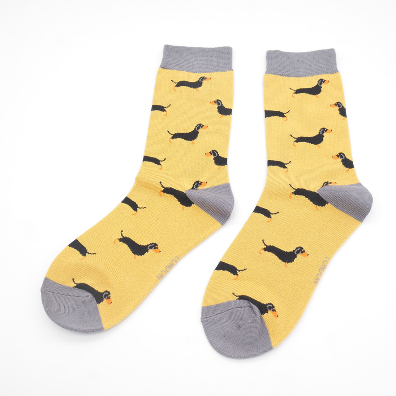 Miss Sparrow Socken Dackel gelb