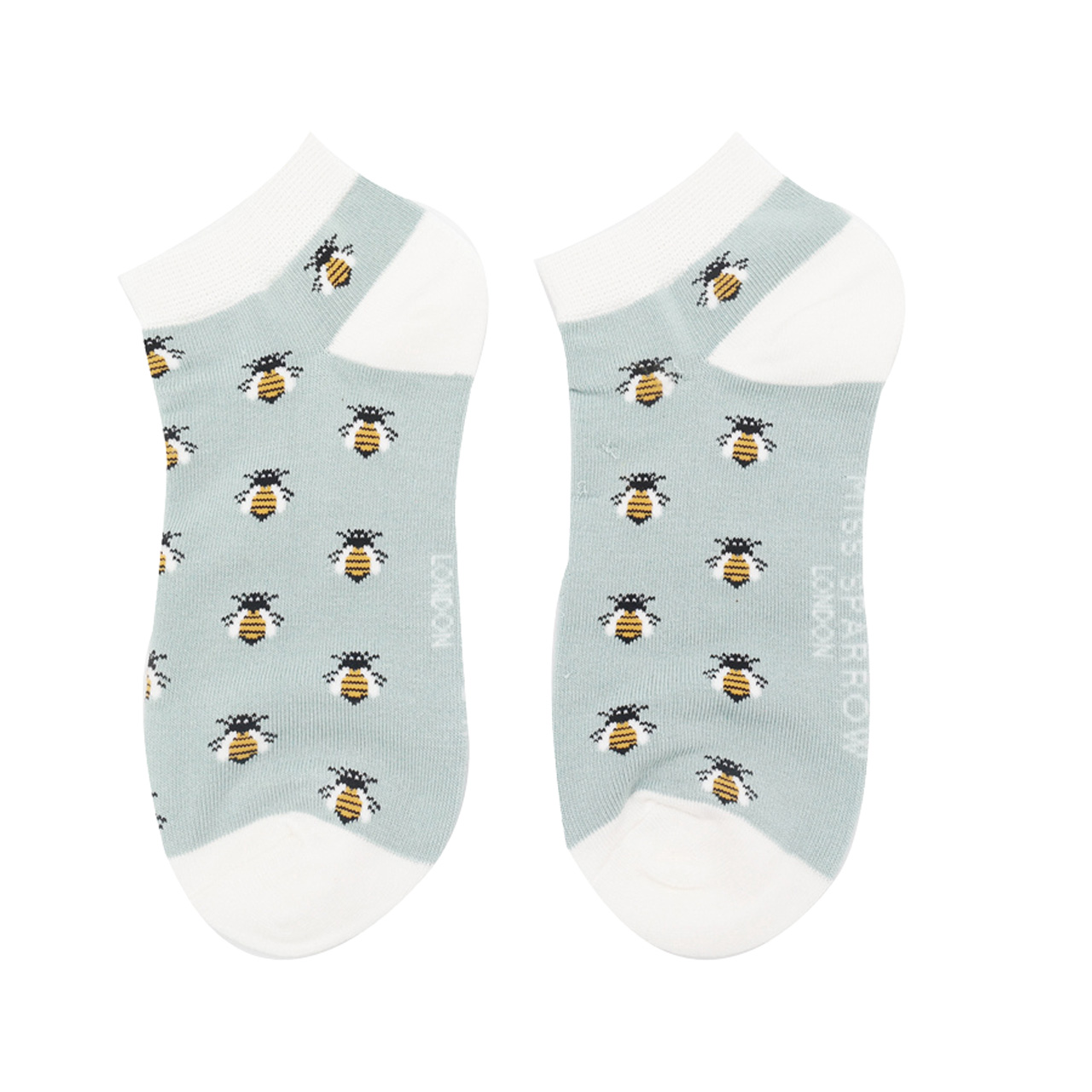 Miss Sparrow Socken low Bienen hellblau