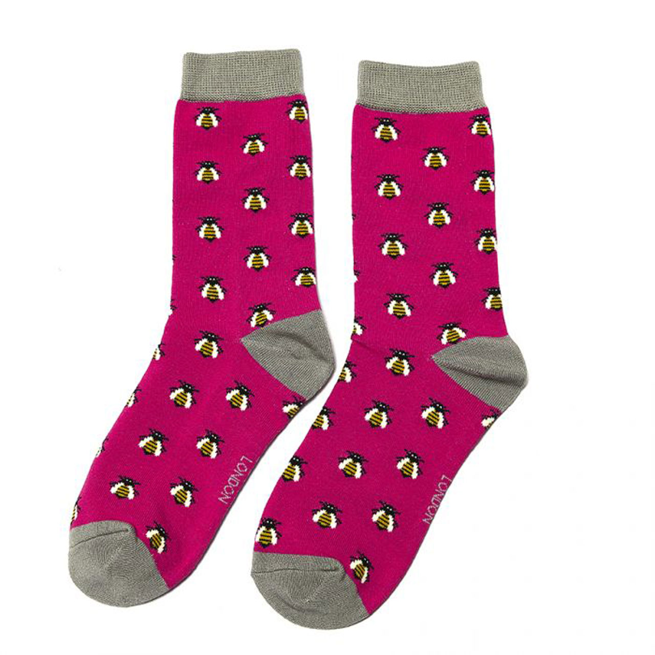 Miss Sparrow Socken Bienen pink