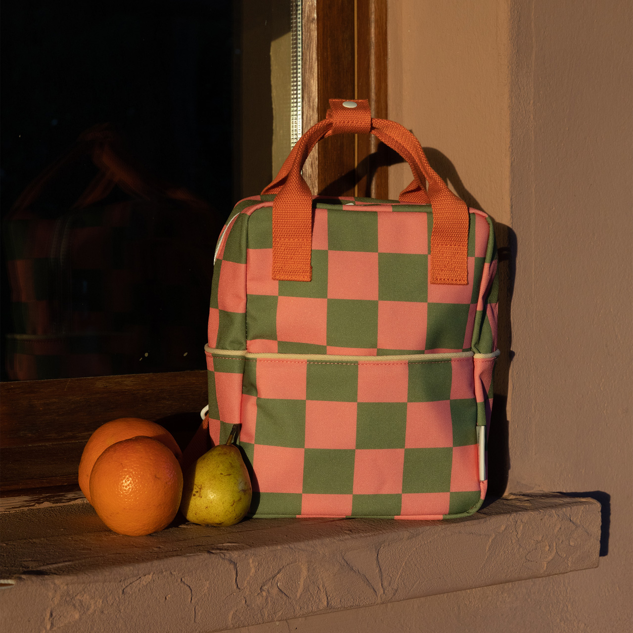 Sticky Lemon Kinder-Rucksack karo grün nah