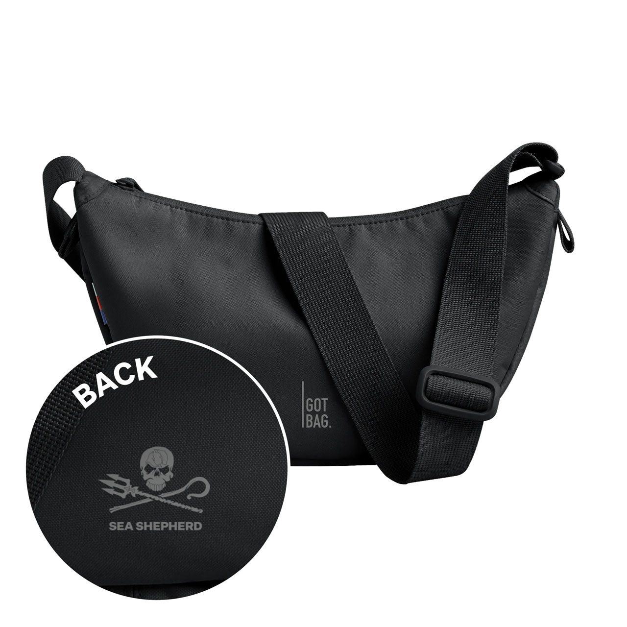 GOT BAG Moon Bag small schwarz sea sheperd back